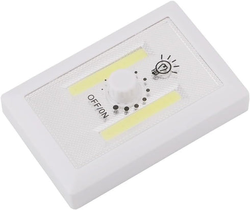 UrbanHui Adjustable Brightness COB LED Wall Light For Kitchen, Cabinet, Garage Battery Powered, Magnetic Back Plate
