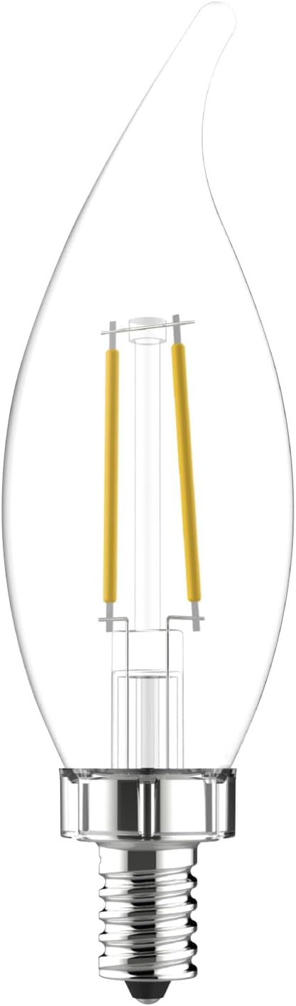 Bulbs, 40W, Bulbs, (2 Pack) GE Refresh LED Light Daylight Candle Lights, Clear Decorative Small Base