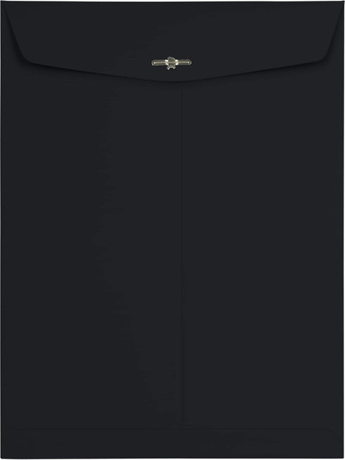LUXPaper 9 x 12 Open End Envelopes | Clasp | Midnight Black | 80lb. Text, 50 Qty