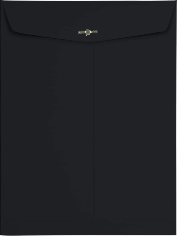 LUXPaper 9 x 12 Open End Envelopes | Clasp | Midnight Black | 80lb. Text, 50 Qty