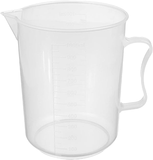 Othmro 1Pcs 1000ml Measuring Cup, PP Plastic Graduated Beaker Transparent for Lab Kitchen Liquids