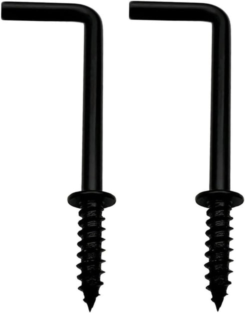 50 Pcs Black 1-1/4 Inch Screw Hooks, Vintage L Shape and Right Angle Medal Hooks