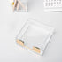 MEI YI TIAN Gold Sticky Notes Holder, Clear Acrylic Memo Note Cube Dispenser 3.5x3.3 for Office Desk Accessories