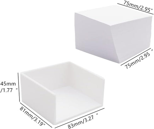 Non Sticky Notes, 500pcs Memo Pad in Cube, 3x3 Inch Note Holder, Blank Note Paper for Home School Office