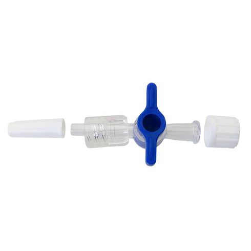 6pcs Disposable Medical Valve 2-Way Stopcocks with Luer Connections, Male Lock for DIY Experimental Research Projects