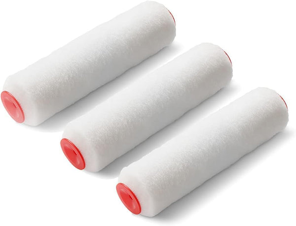 Paint Roller Covers, 9.5" Roller Covers for Paint Rollers, 3 Pack, White Naps for Roller Brush, House Painting Supplies