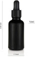 1 oz (Pack 6) Black Coated Glass Bottle with Glass Eye Dropper, Capacity,UV Safe Bottles for Essential Oils