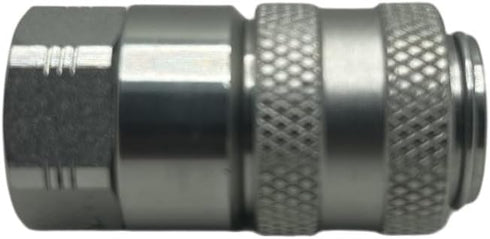 PD222 Series Quick Coupler with Female Pipe Thread, 1/8" Body Size, 1/8"-27 NPTF, 1.8" Length