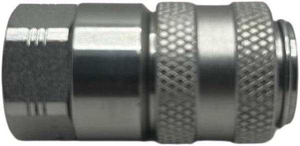 PD222 Series Quick Coupler with Female Pipe Thread, 1/8" Body Size, 1/8"-27 NPTF, 1.8" Length