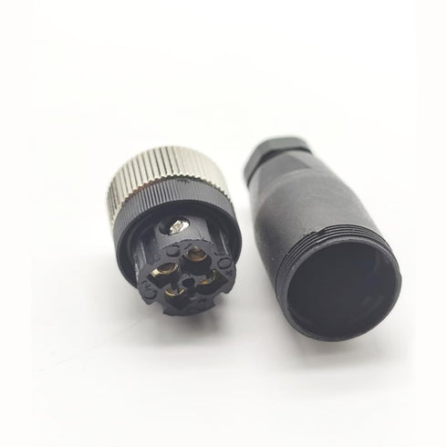 2Pcs M12 4 Pin Female Circular Connector, IP67 Waterproof Industrial Sensor Adapter for PG7 Cable 250V 4A AC/DC