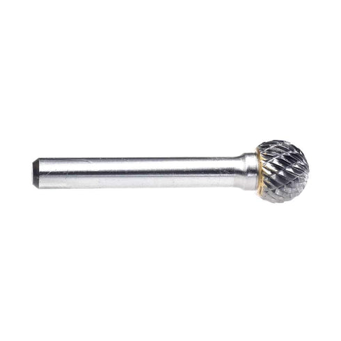 SD-5 Tungsten Carbide Burr Ball Shape Double Cut Rotary Burrs File, 1/2'' Cutter Dia, 1/4'' Shank Dia
