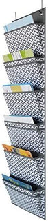 Godery Cascading Wall File Organizer, Sustainable Office Storage Pocket, 6 Pockets, Letter Size, Grey