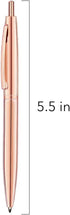 Unibene 6 Pack Rose Gold Ballpoint Pens, 1.0mm Medium Point Black Ink with 6 Stainless Steel Refills