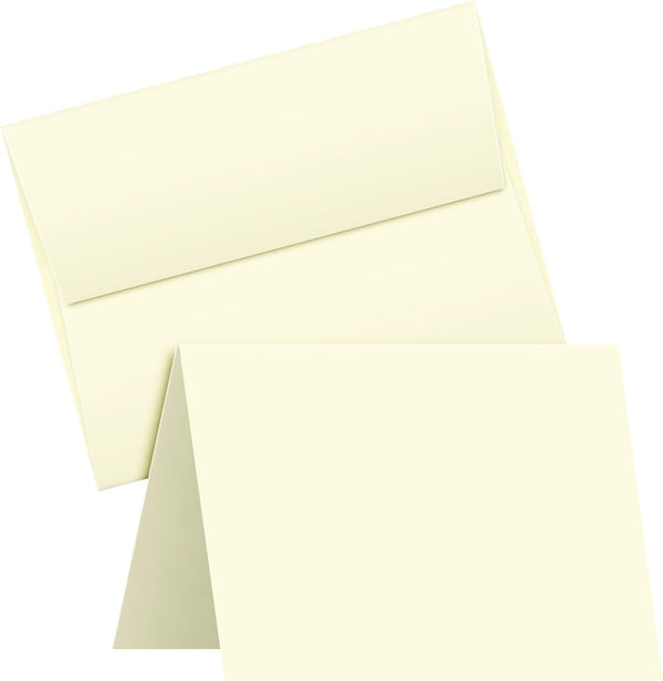 5" x 7" Blank Ivory Greeting Cards Set - Heavyweight Cream Foldover
