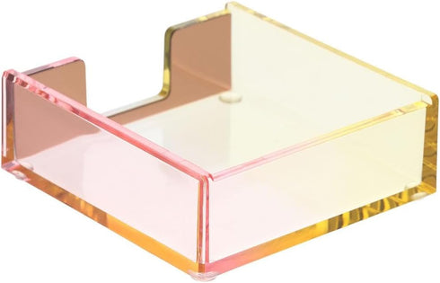 Acrylic Sticky Note Holder, Pink Memo Pad Case, Desk Stand Holders Gift, Business Supplies for Office, Home