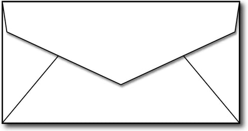 White Monarch Envelopes (3 7/8" x 7 1/2") - 100 Envelopes - Standard Gummed Square Flap - Fits Executive Paper by Desktop Publishing Supplies
