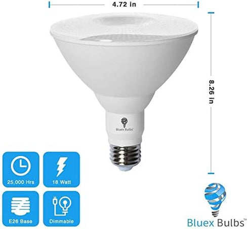 2 Pack BlueX LED Par38 Flood Pink Light Bulb - 18W (120Watt Equivalent) - Dimmable - E26 Base Pink LED Lights, Party Decoration, Porch, Home Lighting, Holiday Lighting, Pink Flood Light (Red) by Bluex Bulbs