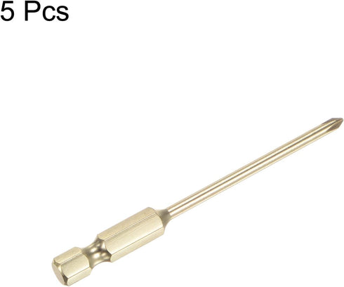 5pcs PH0 Phillips Head Screwdriver Drill Bit, 3" Length 0.12" Dia 1/4 Inch Hex Shank for Power Tool