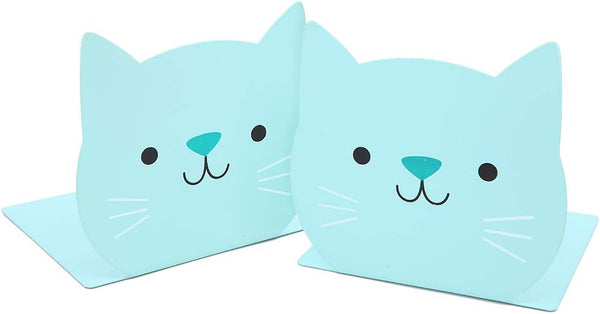 Lovely Cat Pattern Kids Bookends Student Book Ends Metal Office Desk School
