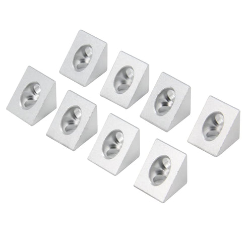 Zeberoxyz 8PCS Silver Angle Sharp Corner Bracket Connector with 16PCS M5x10mm Screws, 16PCS M5 T-Nuts for 2020Series