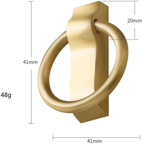 SANCHAKOU 2 Pack 41 41 20Mm Gold Dresser Knobs Chinese Style Drawer Wardrobe Bedside Cabinet Handle Cabinet Copper Shoe