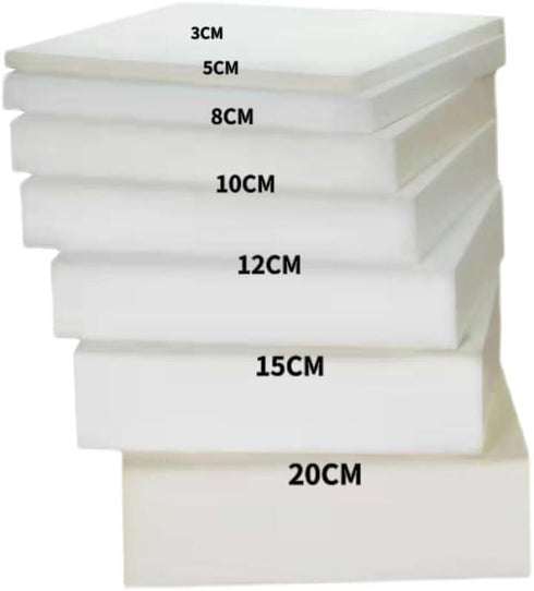 Zanotva Sheet,Custom(2" 59"x14") Square Upholstery High Density Foam White Seat Cushion Replacement for Sofa Couch