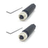 2Pcs M8 3 Pin Female Circular Connector, Field Assembly Wireable Sensor Straight Type A Code Adapter IP67 Waterproof Industrial Circular Connector 60V 4A AC/DC Unshiled