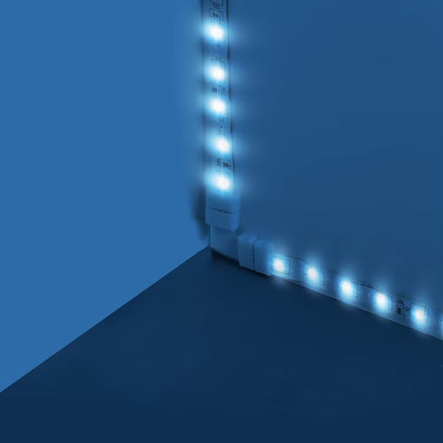 LED Connector, 10pcs L-Boards and 20pcs 4-pin Connection Clips for 4-pin Multi-Color 10mm LED Strip Lights