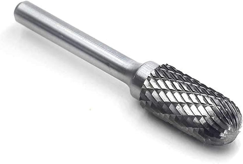 SC-5 Tungsten Carbide Burr, Cylinder Shape with Radius End, Double Cut Rotary Burr File (1/2" Cutter Dia X 1" Cutter