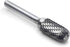 SC-5 Tungsten Carbide Burr, Cylinder Shape with Radius End, Double Cut Rotary Burr File (1/2" Cutter Dia X 1" Cutter