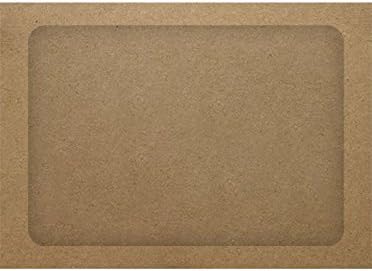 LUXPaper A7 Full Face Window Envelopes, Peel & Press, 5 1/4" x 7 1/4", Grocery Bag Brown, 50 Qty