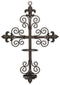 Fleur-de-lis Cross Wall Sconce with Candle Safety Guard Ring for All 8"