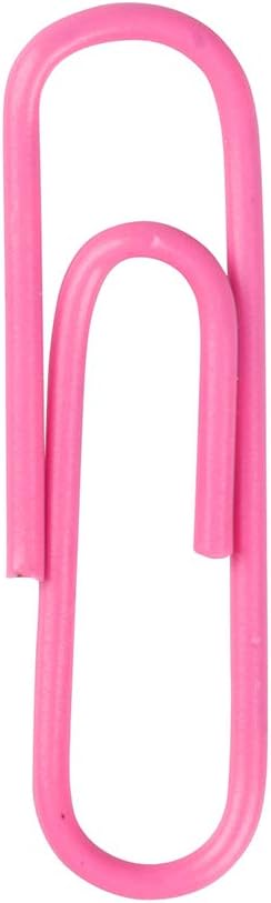 JAM PAPER Colorful Standard Paper Clips, Regular 1 Inch, Pink Paperclips, 100/Pack