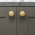 SANCHAKOU 2 Pack Drawer Handles Knobs Wardrobe Pumpkin Shaped Handle Brass Drawer Round Single Hole Bedside Table