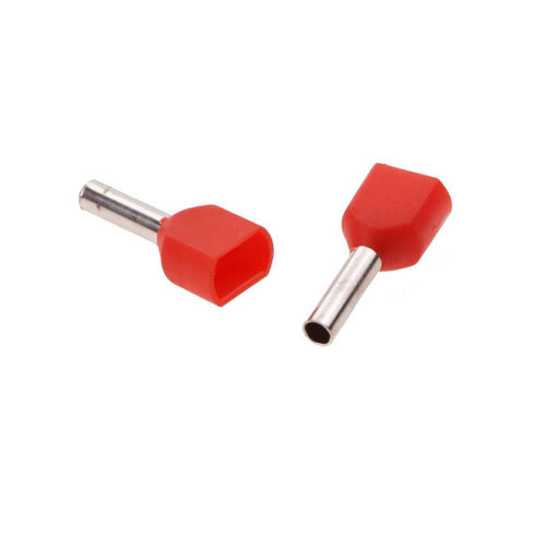18AWG Dual Barrel Ferrules Terminal, AWG 18/1.0mm² Twin Ferrule Connectors Wire Ends Terminals Pins for Car Audio, Electronics, Communication Equipment