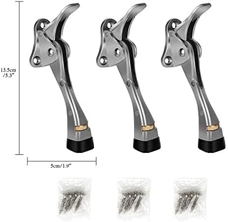 GroTheory 3 Pack Door Stoppers - 4 inch Kickdown Heavy Duty Door Stops for Bottom of Door