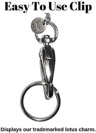 Hidden Hollow Beads Super Slim White Women's Beaded Lanyard, 34" ID Card Badge Holder for Teacher Keys (White - Non