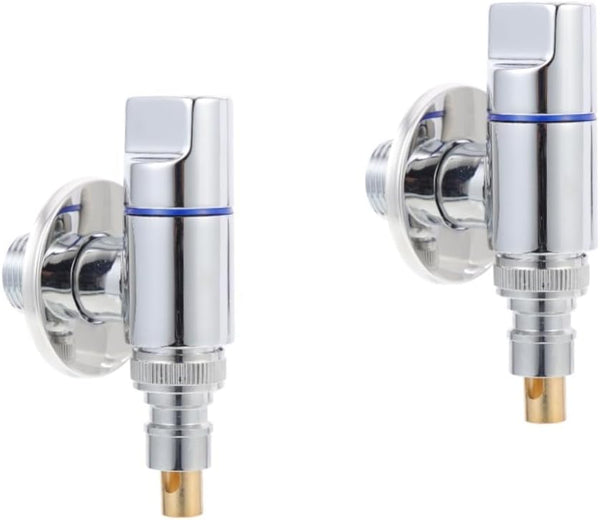 DOITOOL 2pcs Manual Washing Machine Faucet, Mini Toilet Accessories, Water Spigot Bathroom Angle Stop Valves