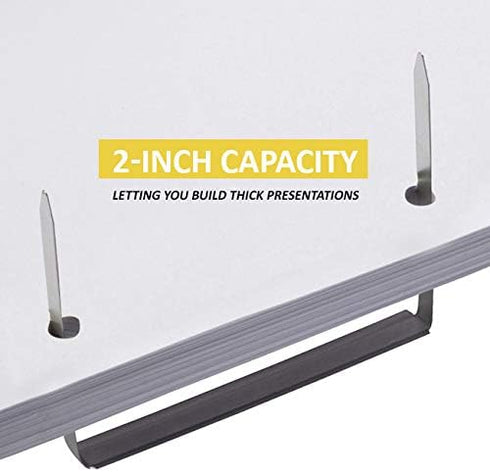 OLYMPX 100 Pcs Premium Metal Prong Paper Fastener Bases, 2” Capacity, 2.75 Inch Base for Paper File Clip