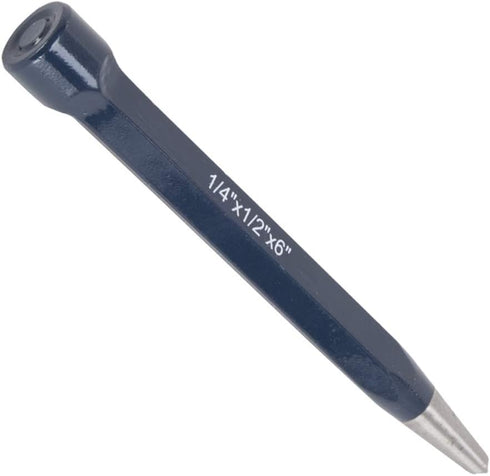 Edward Tools Center Punch Staking Tool for Steel and Metals, Heavy Drop Forged Steel with Durable Hex Shank