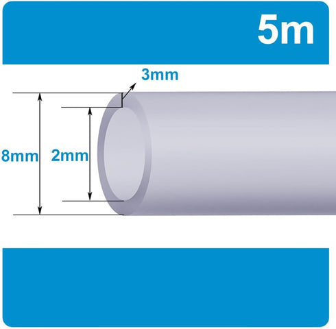 Winemaking,5M Length,2Mm ID,2x8mm COYOUCO Silicon Tubing,Food Grade Silicon Tubing High Temp Pure Silicone Hose Tube