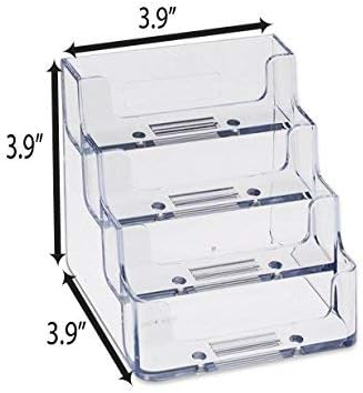 SOURCEONE.ORG 4 Pocket Clear & Black Acrylic Business Card Holder