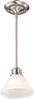 60/365 Nuvo Lighting Traditional One Light Mini Pendant from Empire Collection in Pwt, Nckl, B/S, Slvr. Finish