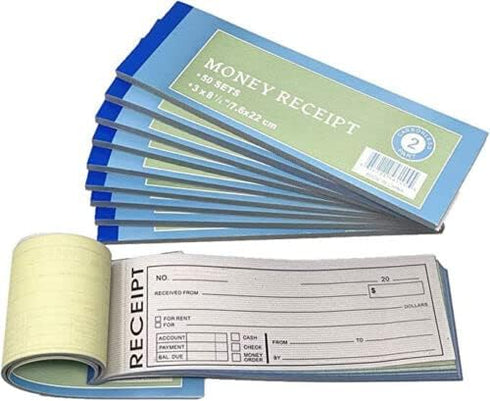 PitLite 50 Sets 2-Part, (1) per Book Rent, Receipt Book New Sales Order Money Receipt Record Book Carbonless