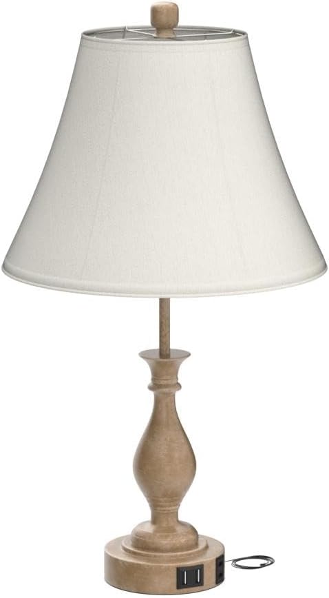 3-Way Dimmable 2 (Pack 1-Beige LALISU Farmhouse Table Lamp Touch Control Table Lamp, Modern Nightstand Lamp with USB