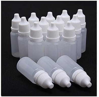 12 PCS 30ml 1oz Empty Refillable LDPE Plastic Squeezable Eye Dropper Bottles with Screw Caps and Plugs