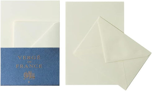 G.Lalo Gl52200 Verge de France Letter Set, 5 Envelopes, 10 A5 Size, Western No. 2 (4.5 x 6.4 inches), White