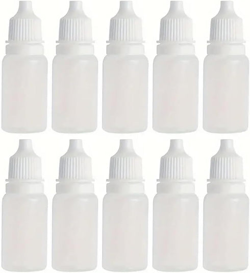 10 pieces 15ml Plastic Dropper Bottle with Childproof Cap, Portable Squeezable Eye Dropper Containers
