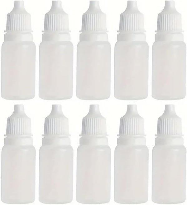 10 pieces 15ml Plastic Dropper Bottle with Childproof Cap, Portable Squeezable Eye Dropper Containers