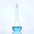 10ml Volumetric Flask with Grinding Stopper Class A Flat Bottom Printed Blue Graduations & Marking Spot, Borosilicate